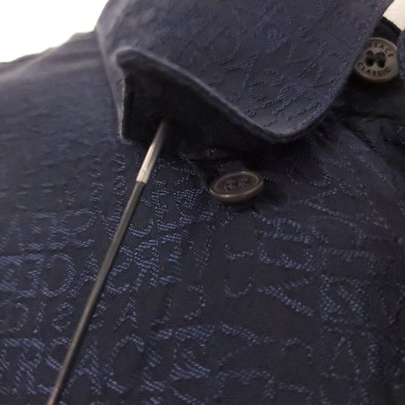 17 1/2 XL VTG VERCACE V2 ALL Over Print Mens Shirt - Picture 7 of 16